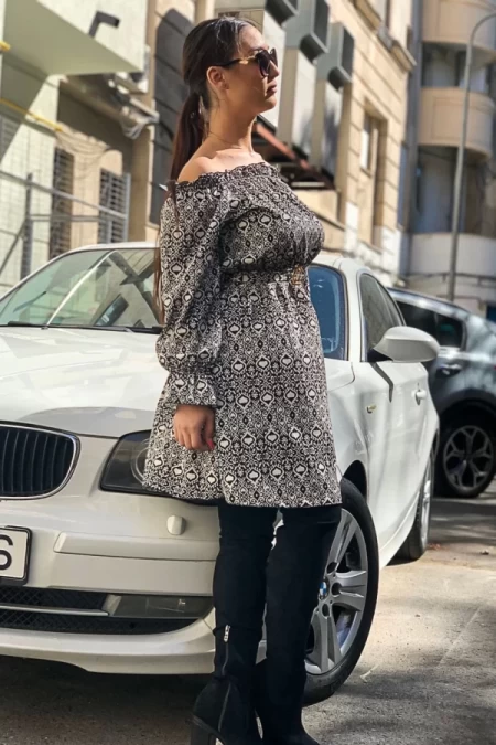 Frauenkleid 12201 Black-Biała | Mode