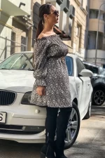 Frauenkleid 12201 Black-Biała | Mode
