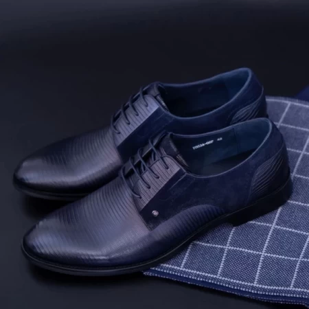 Herrenschuhe aus natürlichen Leder Y053A-08F Dunkelblau | Stephano