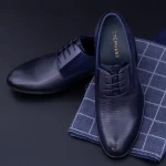 Herrenschuhe aus natürlichen Leder Y053A-08F Dunkelblau | Stephano