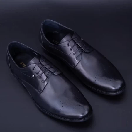 Herrenschuhe aus natürlichem Leder Y006A-26f Schwarz | Stephano
