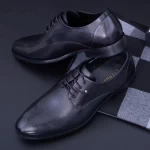 Herrenschuhe aus natürlichem Leder Y006A-26f Schwarz | Stephano