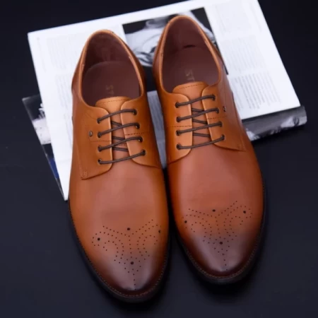 Herrenschuhe aus natürlichen Leder Y006A-26f Bronze Stephano