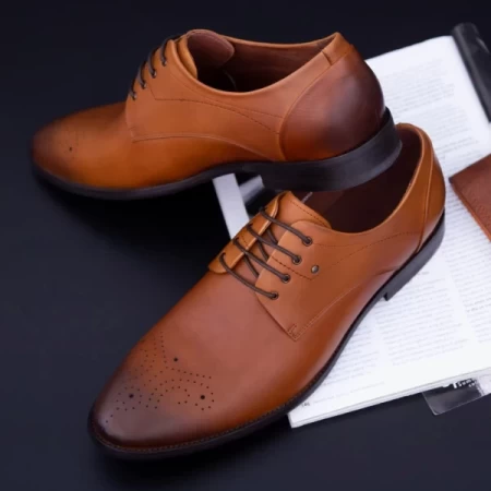 Herrenschuhe aus natürlichen Leder Y006A-26f Bronze Stephano