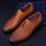 Herrenschuhe aus natürlichen Leder Y006A-26f Bronze Stephano