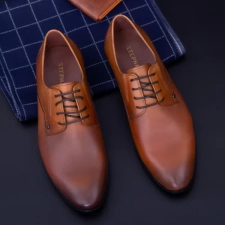 Herrenschuhe aus natürlichen Leder Y079-02F Bronze Stephano