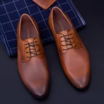 Herrenschuhe aus natürlichen Leder Y079-02F Bronze Stephano