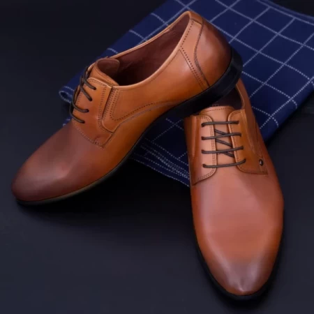 Herrenschuhe aus natürlichen Leder Y079-02F Bronze Stephano