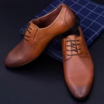 Herrenschuhe aus natürlichen Leder Y079-02F Bronze Stephano