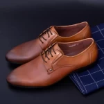 Herrenschuhe aus natürlichen Leder Y079-02F Bronze Stephano