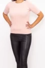 Frauenbluse mit kurzen Ärmeln QF5079-3 Pink | Mode