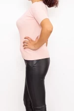 Frauenbluse mit kurzen Ärmeln QF5079-3 Pink | Mode