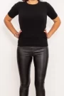 Frauenbluse mit kurzen Ärmeln QF5017-5 Schwarz | Mode