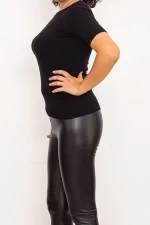 Frauenbluse mit kurzen Ärmeln QF5017-5 Schwarz | Mode