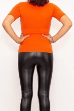 Frauenbluse mit kurzen Ärmeln QF5017-5 Orange | Mode