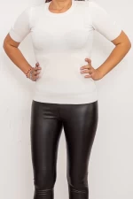 Kurzärärmelbluse für Frauen QF5017-5 Weiß | Mode