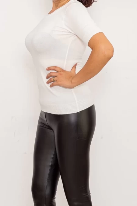 Kurzärärmelbluse für Frauen QF5017-5 Weiß | Mode