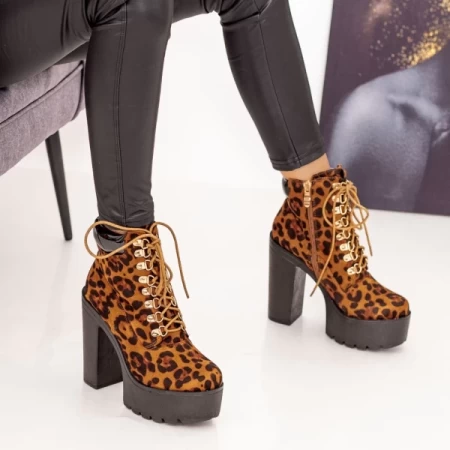 Kurze High Heels und XKK266 Leopard Mei