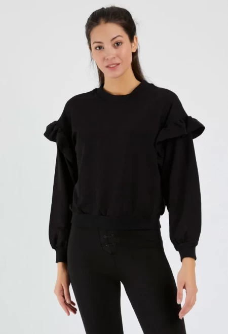 Frauen Sweatshirt 9127 Black | ADROM