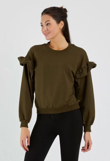 Frauen Sweatshirt 9127 Khaki | ADROM