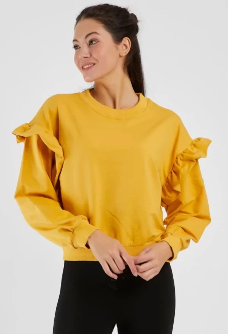 Frauen Sweatshirt 9127 Gelb ADROM