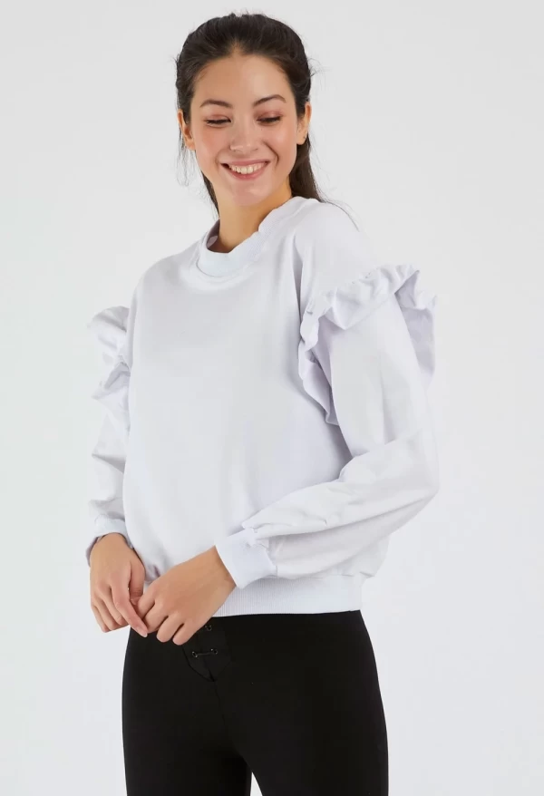 Frauen Sweatshirt 9127 Weiß ADROM