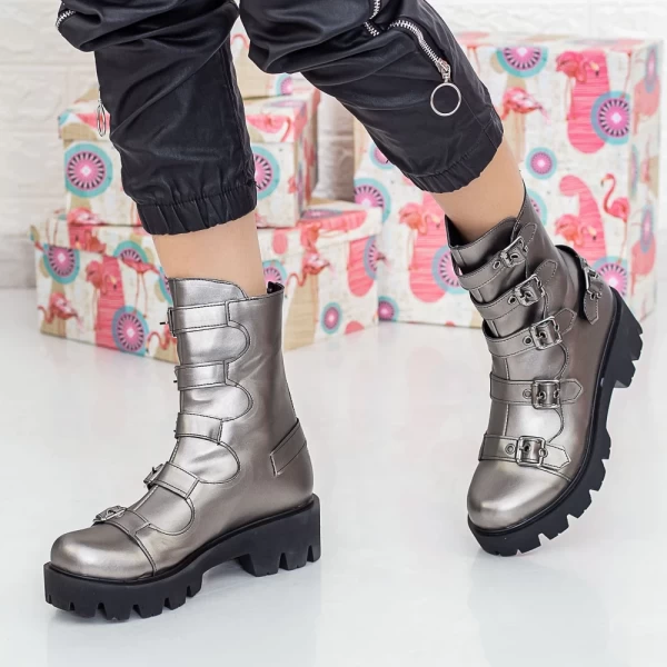 E509 Gunmetal -Stiefel Existieren