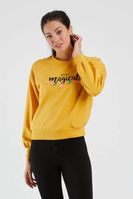 Frauen Sweatshirt 9099-1 Gelb ADROM