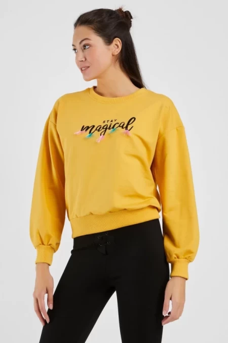 Frauen Sweatshirt 9099-1 Gelb ADROM