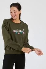 Frauen Sweatshirt 9099-1 Khaki | ADROM