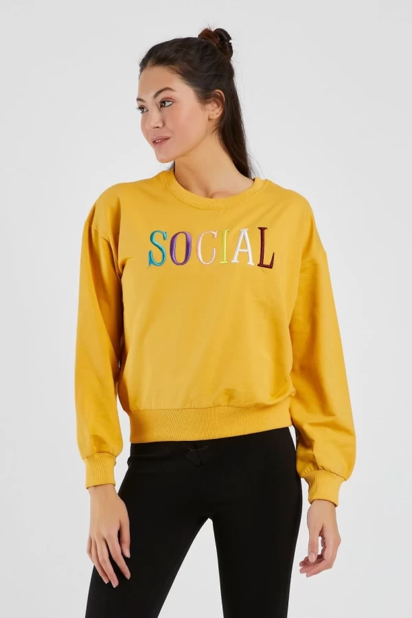 Frauen Sweatshirt 9099-2 Gelb ADROM