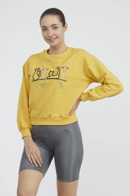 Frauen Sweatshirt 9099-6 Gelb ADROM