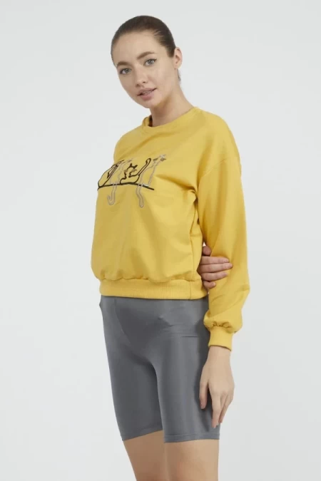 Frauen Sweatshirt 9099-6 Gelb ADROM
