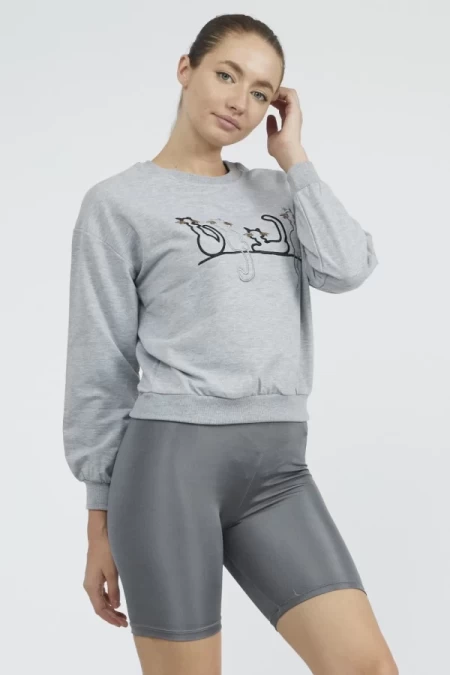 Frauen Sweatshirt 9099-6 Grau ADROM