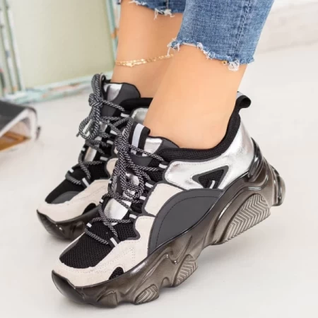 Frauen Sportschuhe SZ268 Schwarz-Silver Mei
