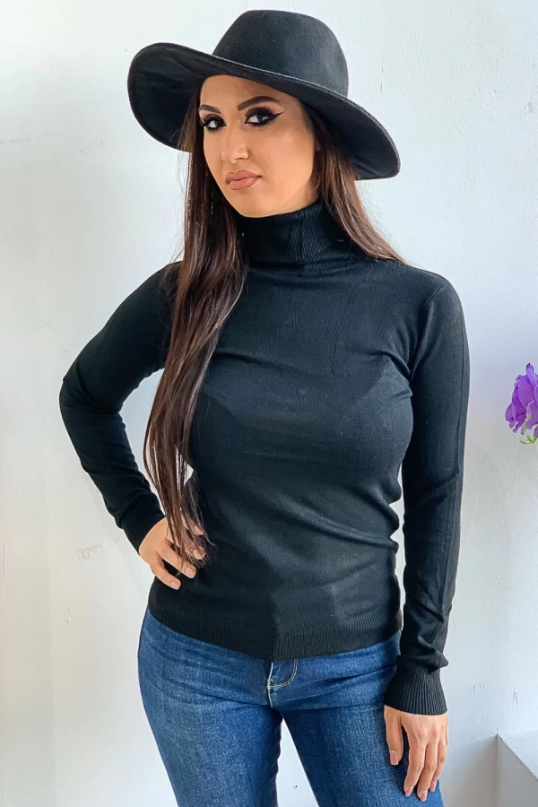 Frauenbluse mit Kragen D529 Black | Mode