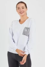 Frauen Sweatshirt 9163 Weiß ADROM