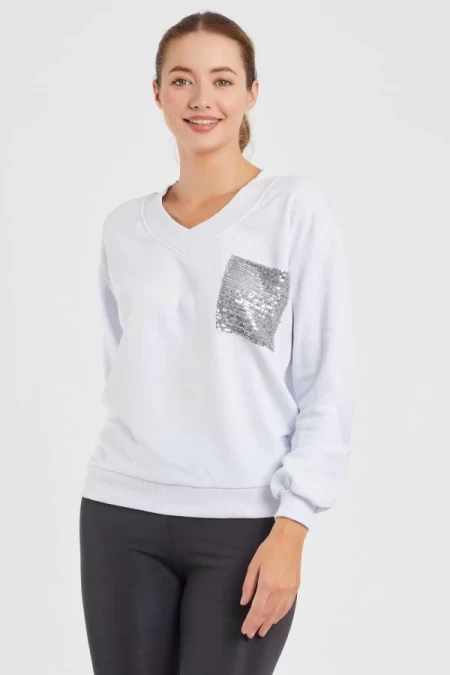 Frauen Sweatshirt 9163 Weiß ADROM