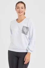 Frauen Sweatshirt 9163 Weiß ADROM