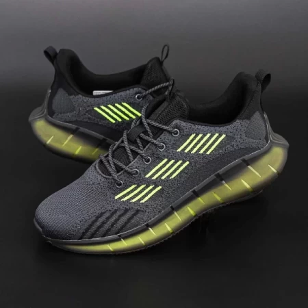 Herren Sportschuhe u0638-5 Dunkelgrau-grün fluorescent | Eumax
