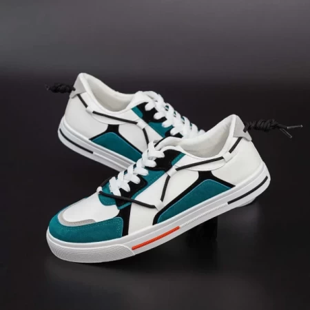 Herren Sportschuhe D869 Weiß und Grün Se7en