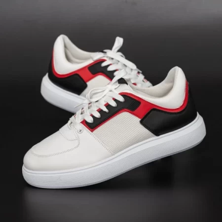 Herren Sportschuhe D858 White-Red | Se7en