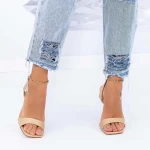 Sandalen mit einem dünnen Absatz xkk307 Beige Mei