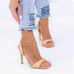 Sandalen mit einem dünnen Absatz xkk307 Beige Mei