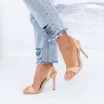 Sandalen mit einem dünnen Absatz xkk307 Beige Mei