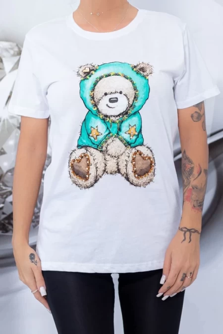 Frauen t -Shirt 1327 Weiß Mode