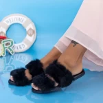 Frauen LE208 Pantoffeln schwarz Mei