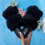 Frauen LE208 Pantoffeln schwarz Mei