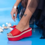 Hausschuhe auf der KMD5 -Plattform rot Mei