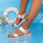 Silberne pt3 sandalen von Frauen Mei
